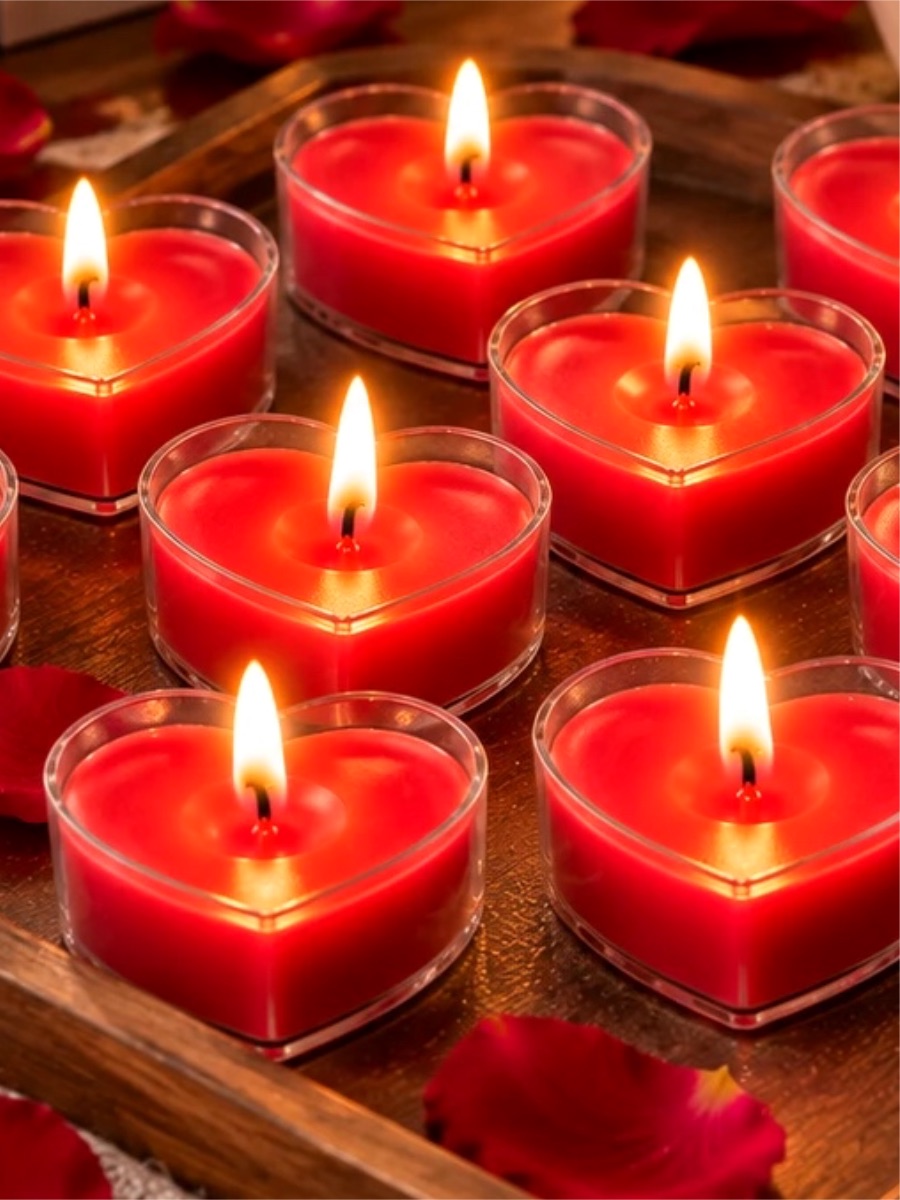 S2 Crafts heart tealight candles as wedding favours